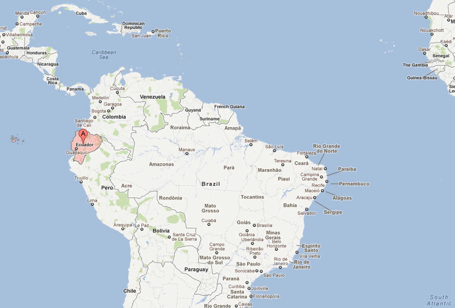 carte du Equateur sud amerique